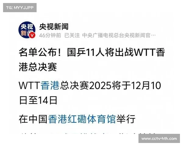 WTT香港总决赛12月10日开赛，国乒全明星阵容出战